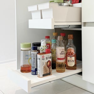 슬링 맞춤 주방슬라이딩선반 레일정리 싱크대하부장선반 슬라이드 상부언더트레이 300x500
