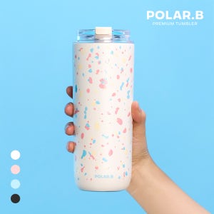 폴라비 그래픽 디자인 대학생 생일선물 코랄 테라조 올데이 텀블러 480ml(4colors)