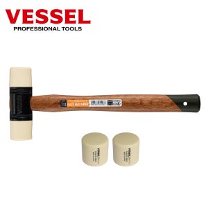 VESSEL 베셀 우레탄 망치 No.70 양용 고무망치 플라스틱 소프트 그립 1-1/2 + 교환용헤드 2pcs
