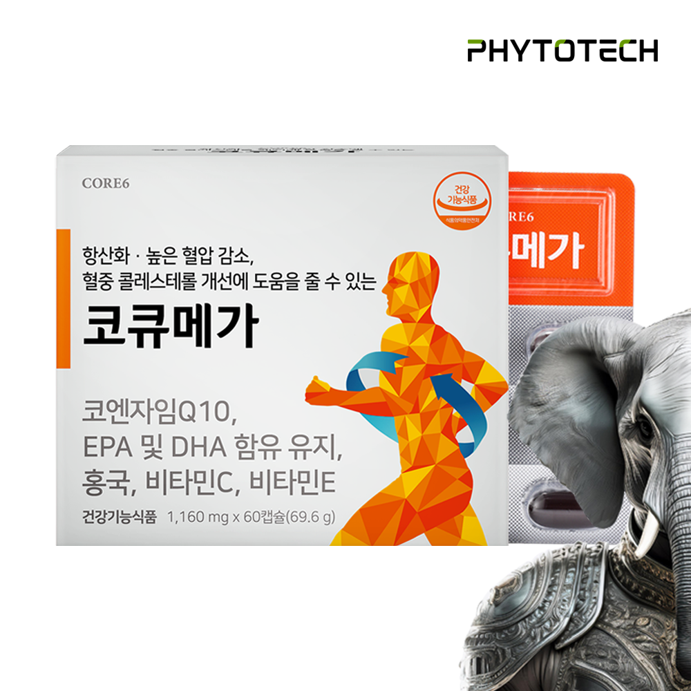 <b>파이토테크</b> 코큐메가 오메가3 1,160mg 60캡슐, 3개
