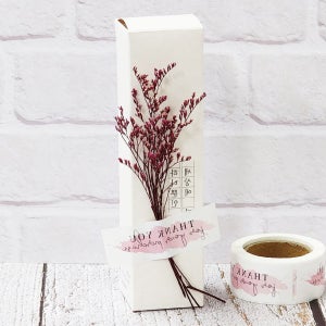 핑크 가로 감사 스티커 수채화택배