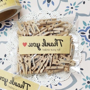 크라프트 가로 감사 스티커 주문 감사택배