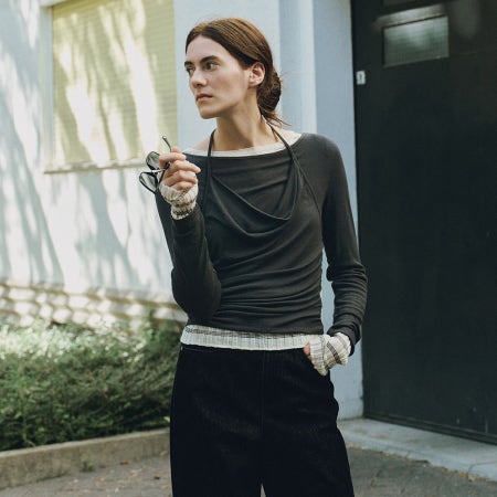 [루에브르] Cowl Halter Layered Jersey Top SW6XE343_3color