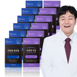 훈훈한푸드 수면엔 미강 + 저녁엔 흑하랑 수면 영양제 세트 60정, 12개