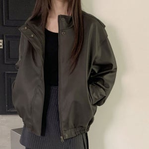 비건레더 블루종 자켓 여성 남성 공용 항공점퍼 국내생산 폴리 레이온 간절기 아우터