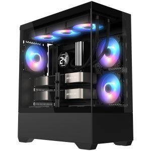 3RSYS K201 블랙 어항케이스 미들 컴퓨터 PC케이스 원터치 강화유리