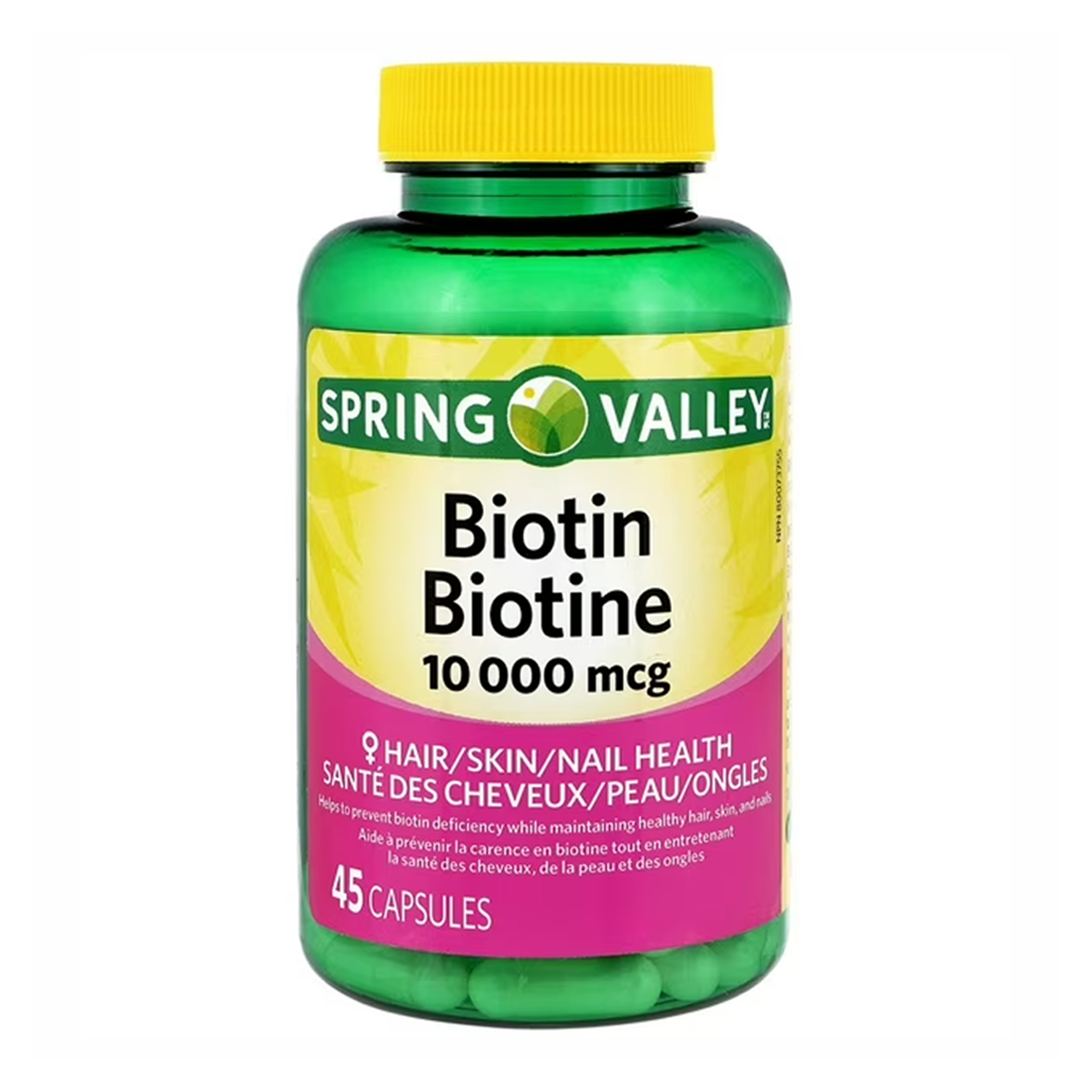 <b>스프링 밸리</b> 고함량 비오틴 10000mcg 45캡슐 피부 손톱 유지