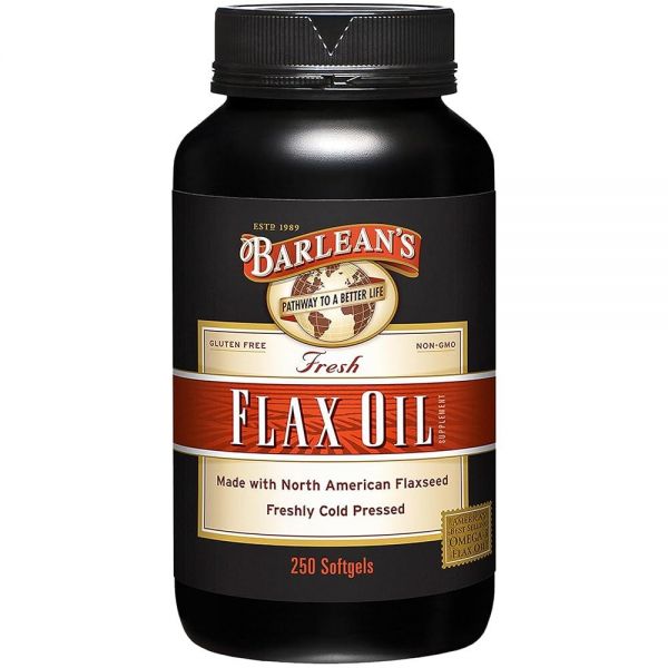 Barlean’s 비건 아마씨 오일 보충제 냉압착 소프트젤 ALA 지방산