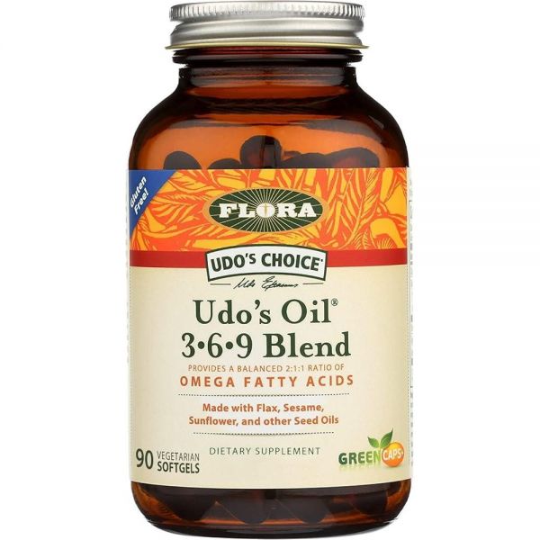 Flora Udo’s Oil 3-6-9 블렌드 - 유기농 코코넛 아마씨 오일 등 포함 채식주의자 소프트젤