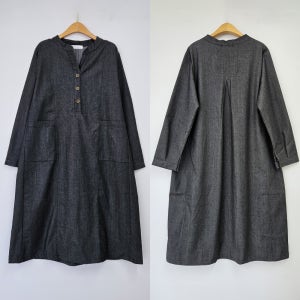 빅사이즈원피스 S859L509 소이오픈카라데님원피스 IR