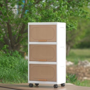 미란다 빗살주름 투명서랍장 폭40cm 3단