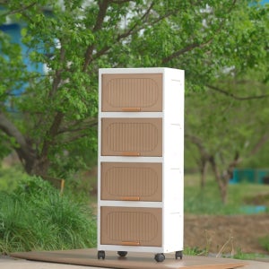 미란다 빗살주름 투명서랍장 폭40cm 4단