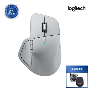 전용파우치+이니셜각인 로지텍코리아 공식 MX Master 4 무선 마우스 페일그레이
