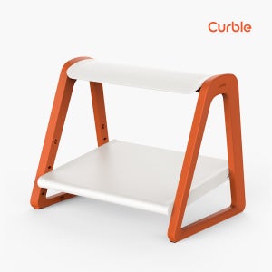 (NEW) 커블 발받침대 풋레스트 책상 의자 사무실 2단 오렌지 단품