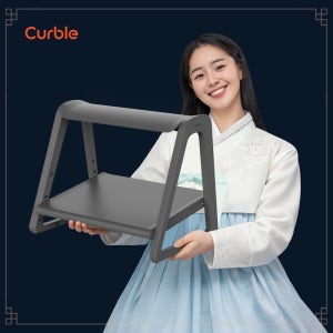 (NEW) 커블 발받침대 풋레스트 책상 의자 사무실 2단 그레이 단품