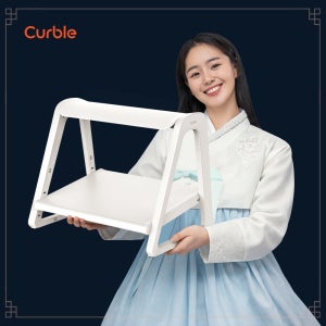 (NEW) 커블 발받침대 풋레스트 책상 의자 사무실 2단 아이보리 단품