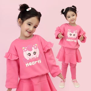 슈팅스타 캐치 티니핑 여아 하츄 프릴 9부 치랭스 세트 핑크