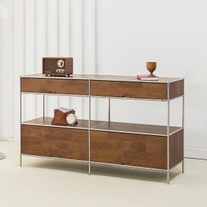 로쏘 라인 모듈 서랍 4칸 원목 선반 수납장