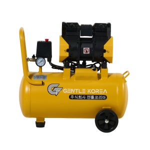 젠틀코리아 2.5마력 휴대용 콤프레샤 조용한 오일리스 셀프인테리어 타카용(옐로우)