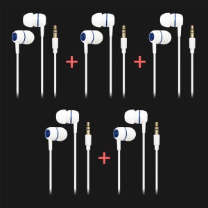 디보이스 IBE-W10 고감도 커널형 이어폰 3.5mm 3극 번들 5개 1세트 화이트