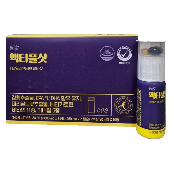액티풀샷 30ML 10병 근력 활력 눈<b>건강</b> 혈행<b>건강</b> 비타민<b>미네랄</b> 인폼드(INFORMED)-초이스(CHOICE)제품