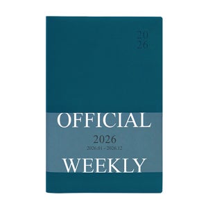 인디고 다이어리 2026 오피셜 열두달 B6 위클리 스케줄러 (날짜형 32절 주간) 업무용 (피콕블루)