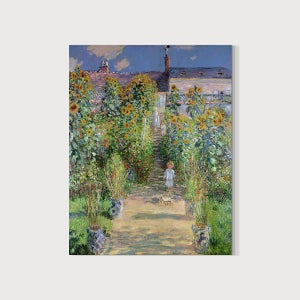 클로드 모네 명화 인테리어 그림 액자 클로드 모네_아이와 해바라기 정원 캔버스 10호