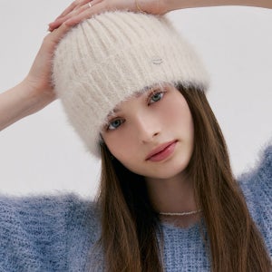 [미네티] 밍크 퍼 니트비니 털모자 방한 겨울 여성 골지 비니 5color