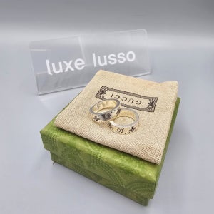 구찌 더블 G 비 인그레이브드 실버 링 반지 728389