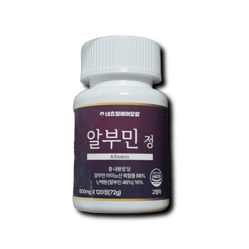 <b>네추럴바이오</b>팜 알부민 프리미엄 600mg 120정 1개
