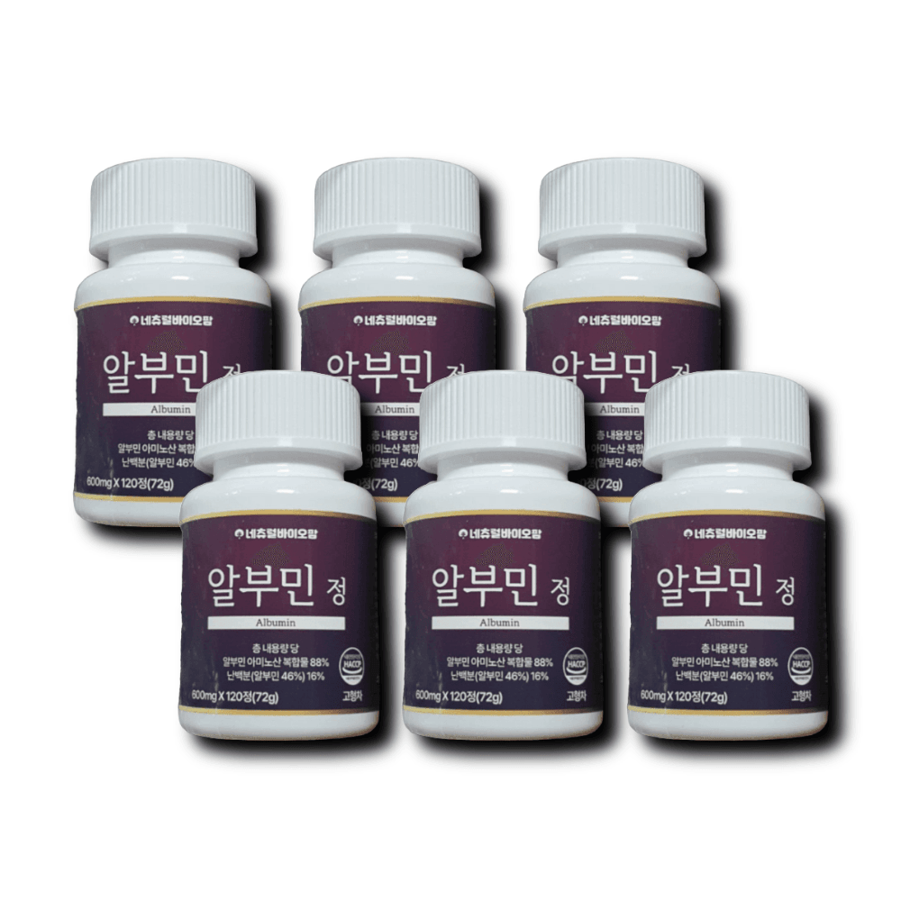 <b>네추럴바이오</b>팜 알부민 프리미엄 600mg 120정 6개