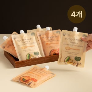[소이아워밀] 우리콩 후무스, 국산콩 대두 식물성 단백질 소스 hummus 200g 4개