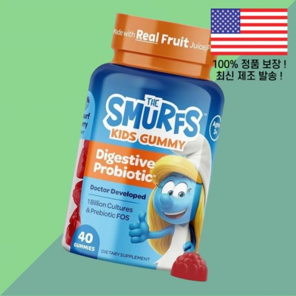 비타버스트 스머프 아동용 프리바이오틱스 유산균 프로바이오틱스 젤리 구미 40개 <b>VITABURST</b> Smurfs Kids Prebiotics Probiotics Gummies 40 C