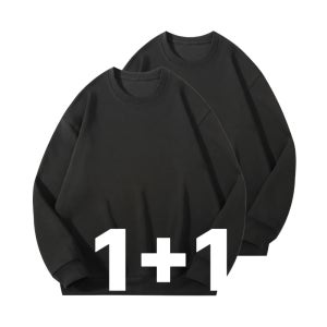 [1+1] 오버핏 무지 맨투맨 후드티 후드집업 스웨트셔츠 커플 티셔츠 남자 여자
