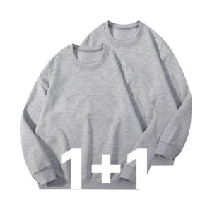 1+1 무지맨투맨 오버핏 맨투맨 티셔츠 남자 여자