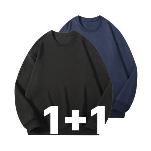 [1+1] 오버핏 무지 맨투맨 후드티 후드집업 스웨트셔츠 커플 티셔츠 남자 여자