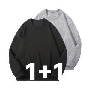 1+1 무지맨투맨 오버핏 맨투맨 티셔츠 남자 여자