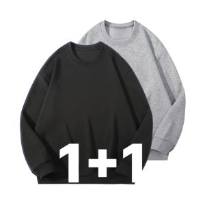 [1+1] 오버핏 무지 맨투맨 후드티 후드집업 스웨트셔츠 커플 티셔츠 남자 여자