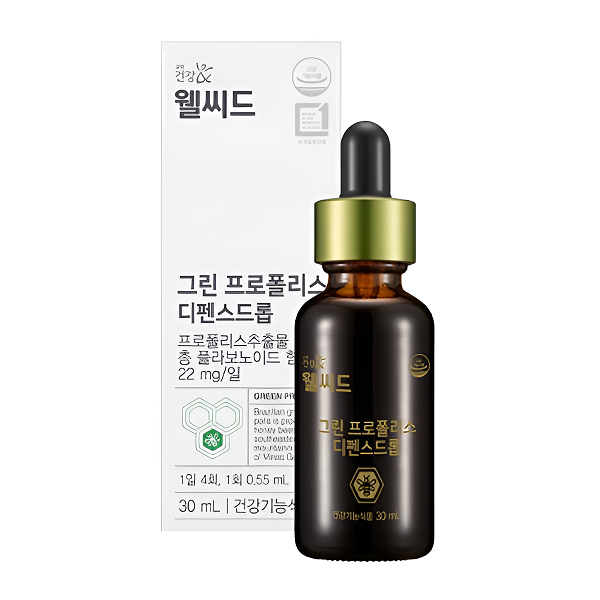 <b>교원</b>더오름 웰씨드 그린프로폴리스 디펜스드롭 30ml 구강항균 <b>항산화</b> 플라보노이드 활성산소 소비기한2026년12월