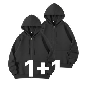 [1+1] 무지 오버핏 후드집업 맨투맨 후드티 커플 티셔츠 가을 겨울 남자 여자