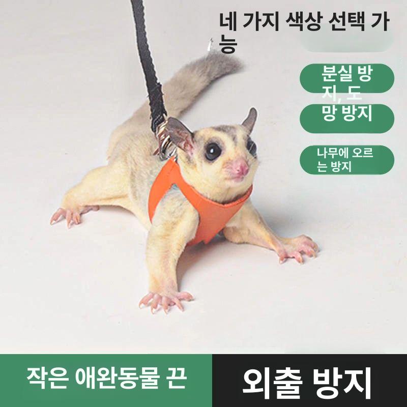 슈가글라이더목줄 날다람쥐 하네스 끈 산책 가슴줄 끌기줄 블랙