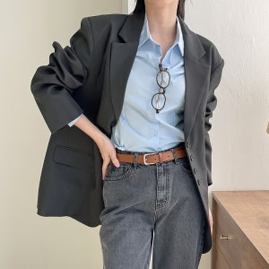 테일러드 오버핏자켓 보이핏자켓 여성블레이저