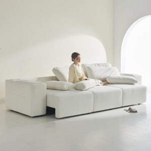 4인용 타이보텍스 모션 소파 리클라이너 슬라이딩 무빙 패브릭 쇼파 450 V2