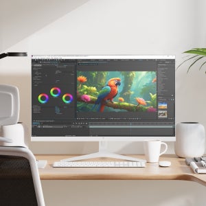 래안텍 BLAZE U3260CE 화이트 4K UHD IPS 베젤리스 32인치 고화질 모니터