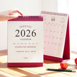 [인디고] 2026 오피셜 월요일부터 시작하는 탁상 달력 (데스크 캘린더)