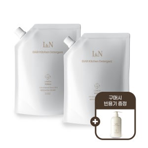 L&N 비아르 주방세제 리필 1000ml 2개+빈용기