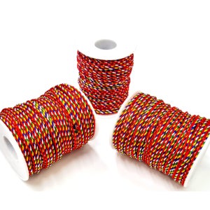 꼬임 오색실 3mm / 20m 합장주 오색실 팔찌 점안의식 불교 사찰 무속 민속, 불교용품