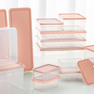 팝잇x비트리 시즌2 냉동보관에도 부드럽게 휘어지는 냉동실 냉장고 정리용기 26종, 핑크, 1세트