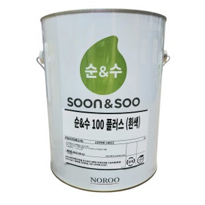 노루페인트 순앤수 100 플러스 친환경 수성페인트 4L 무광 화이트 백색