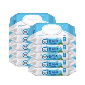 깨끗한나라 페퍼민트 엠보싱 물티슈 70매X10개